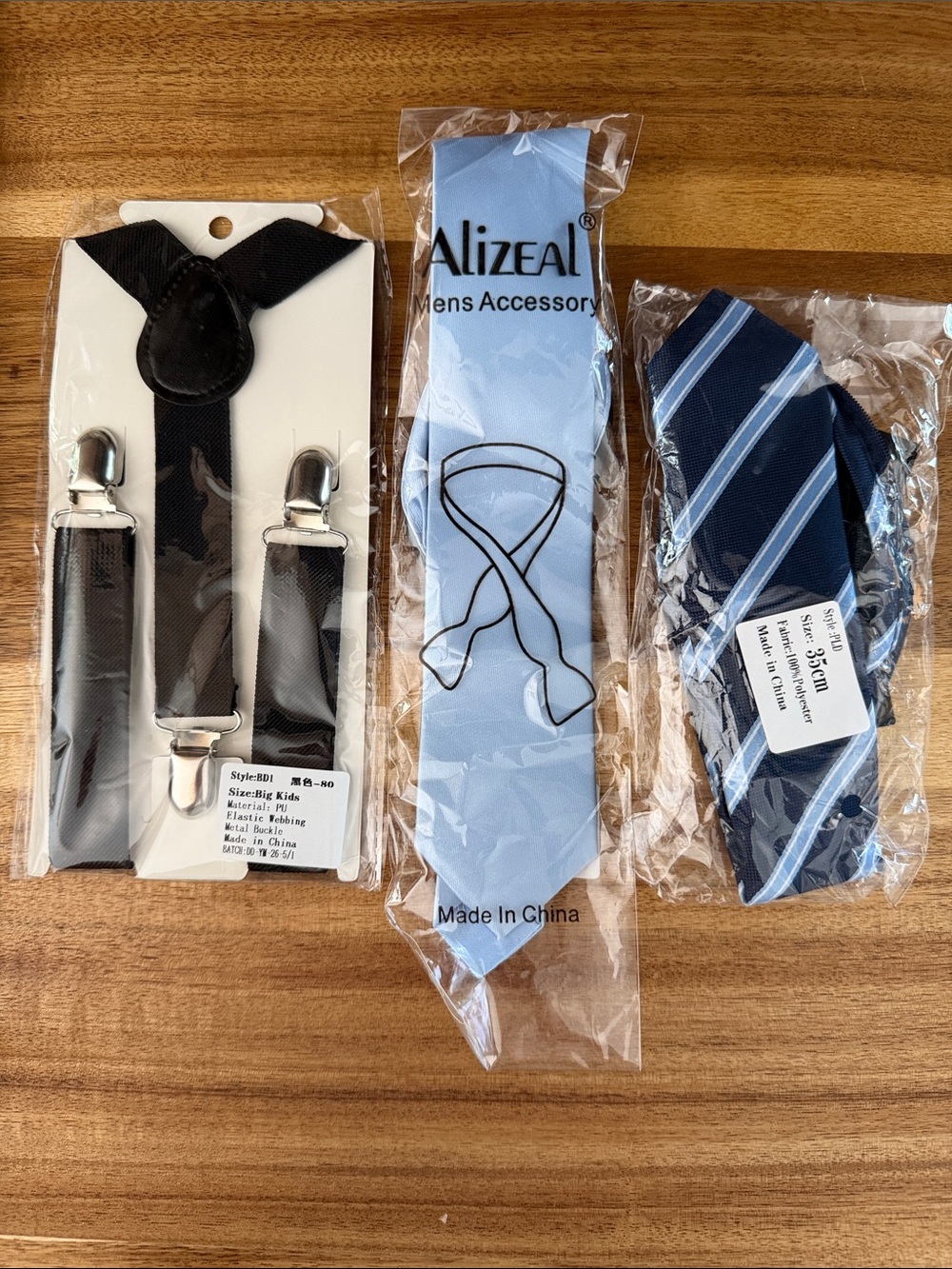 Boys suspenders and 3 ties